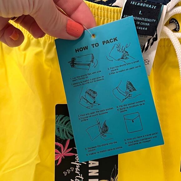 Island Haze NWT Mens Swim Trunks sz XL Poolparty Edition Pack & Go Pocket - Picture 8 of 9